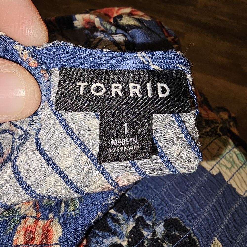 Torrid Blue Floral Mini Dress - Picture 4 of 4